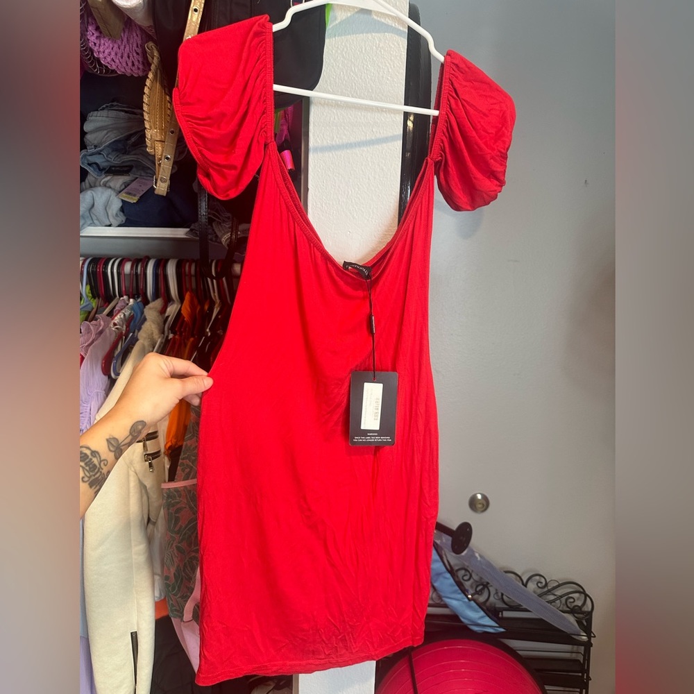 Red mini dress
